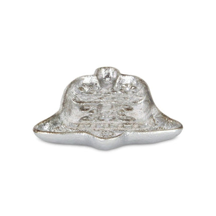 5" Silver Cast Iron Christmas Bell Trinket Tray