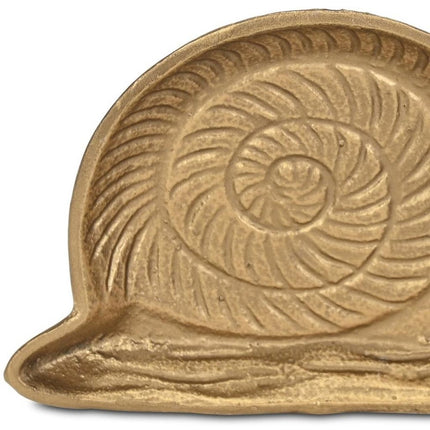 7" Antiqued Gold Cast Iron Snail Trinket Tray
