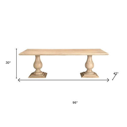 11 Piece Beige Solid Wood Dining Set with 10