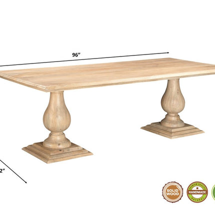 11 Piece Beige Solid Wood Dining Set with 10