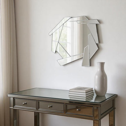 37" Silver Abstract Frameless Accent Mirror