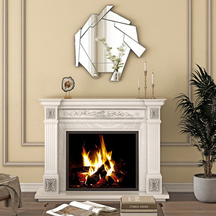 37" Silver Abstract Frameless Accent Mirror