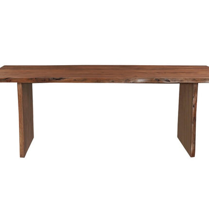 11 Piece Brown Solid Wood Dining Set with 10