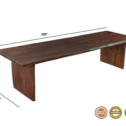 13 Piece Brown Solid Wood Dining Set with 12