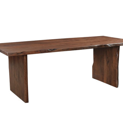 96" Brown Solid Wood Live Edge Sled Base Dining Table