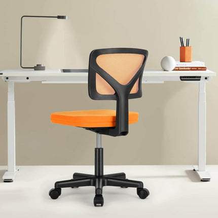 Black and Orange Adjustable Height Swivel Rolling Office Chair