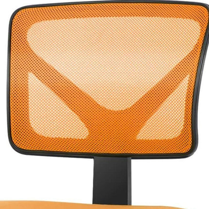 Black and Orange Adjustable Height Swivel Rolling Office Chair