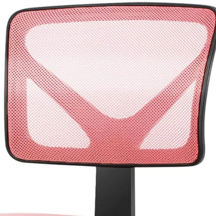 Black and Pink Adjustable Height Swivel Rolling Office Chair