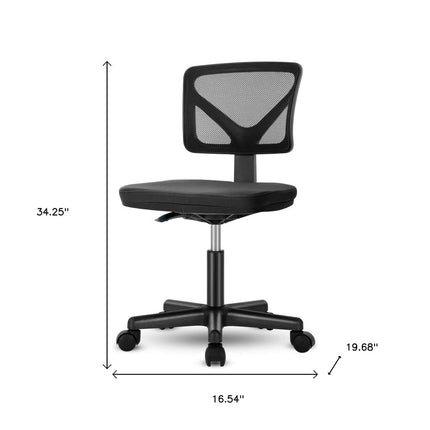Black Adjustable Height Swivel Rolling Office Chair