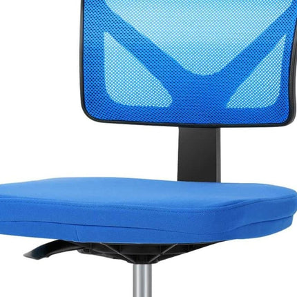 Black and Blue Adjustable Height Swivel Rolling Office Chair