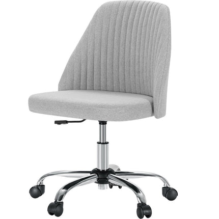 Gray and Silver Adjustable Height Swivel Rolling Office Chair