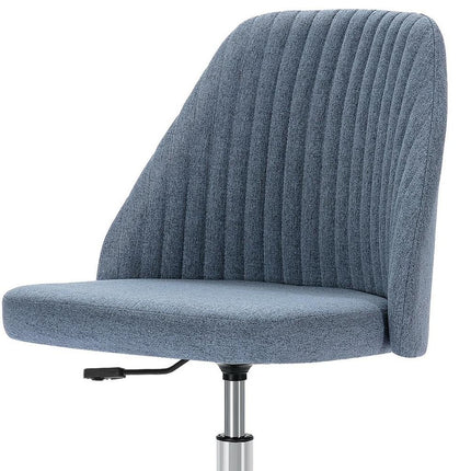 Blue and Silver Adjustable Height Swivel Rolling Office Chair