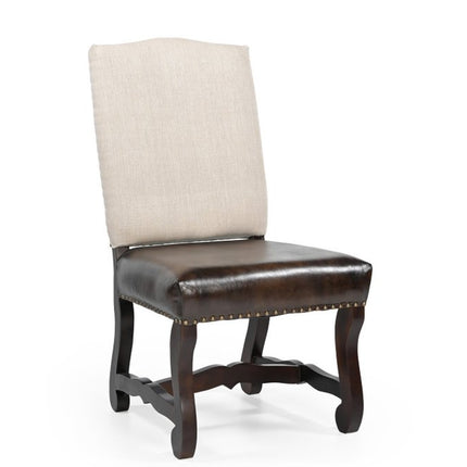 Seven Piece Brown Solid Wood Dining Set with Six Chairs
