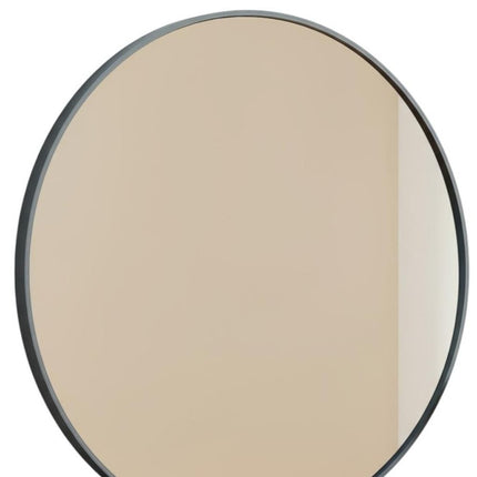 24" Black Metal Round Framed Bathroom Vanity Mirror
