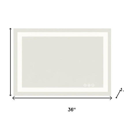 24" Clear Lighted Frameless Bathroom Vanity Mirror
