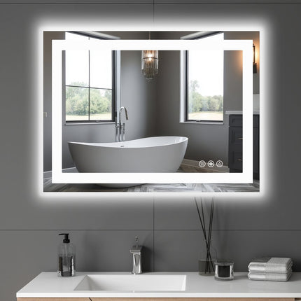 20" Clear Lighted Frameless Bathroom Vanity Mirror