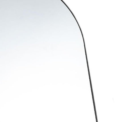 63" Black Metal Arch Freestanding and Wall Mount Framed Full Length Mirror