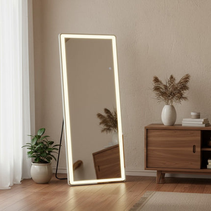 71" Clear Lighted Freestanding and Wall Mount Frameless Full Length Mirror