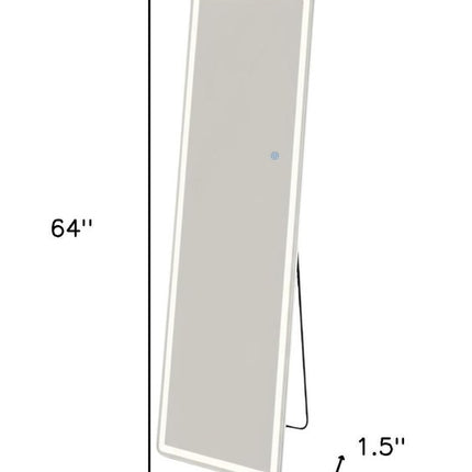 64" Clear Lighted Freestanding and Wall Mount Frameless Full Length Mirror