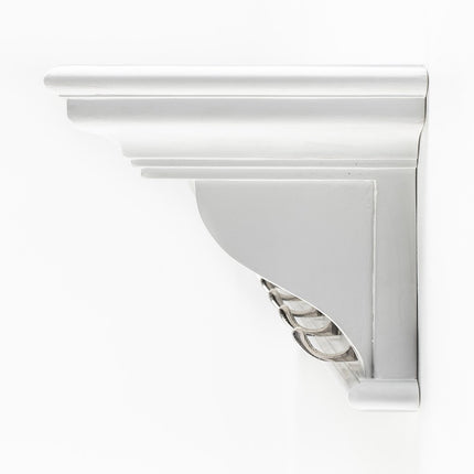 39" White Solid Wood Six Hook Wall Mount Coat Rack