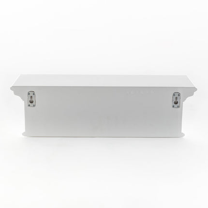 28" White Solid Wood Four Hook Wall Mount Coat Rack