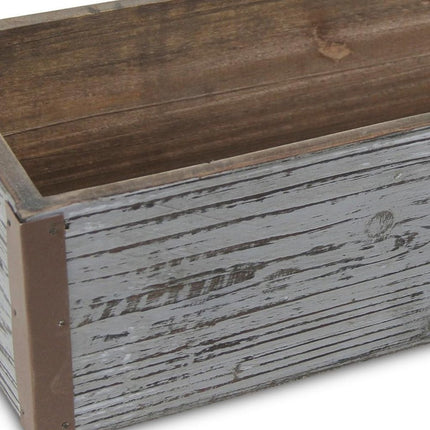 Gray Wood 98 Ounce Rectangular Distressed Planter Box