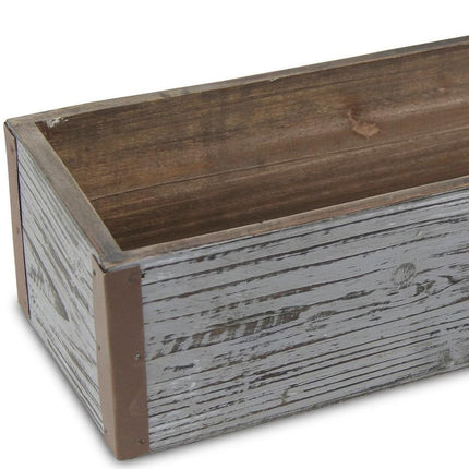 Gray Wood 98 Ounce Rectangular Distressed Planter Box