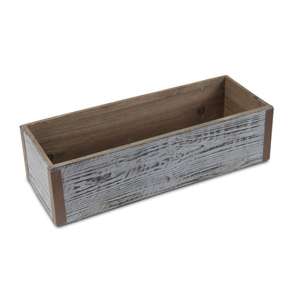 Gray Wood 151 Ounce Rectangular Distressed Planter Box