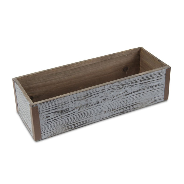 Gray Wood 151 Ounce Rectangular Distressed Planter Box