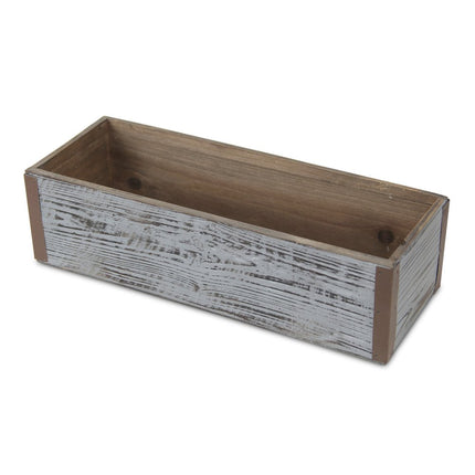 Gray Wood 151 Ounce Rectangular Distressed Planter Box