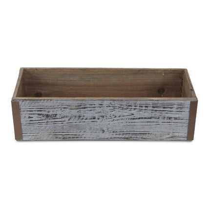 Gray Wood 151 Ounce Rectangular Distressed Planter Box