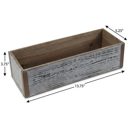 Gray Wood 151 Ounce Rectangular Distressed Planter Box