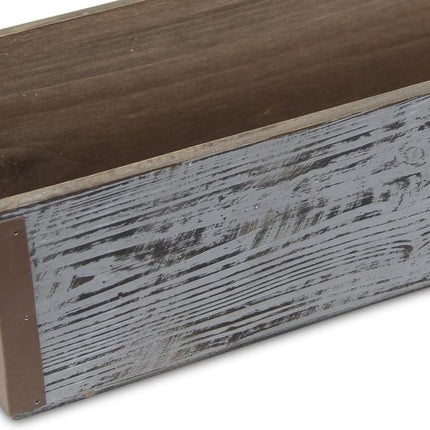 Gray Wood 151 Ounce Rectangular Distressed Planter Box