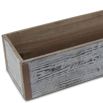 Gray Wood 151 Ounce Rectangular Distressed Planter Box