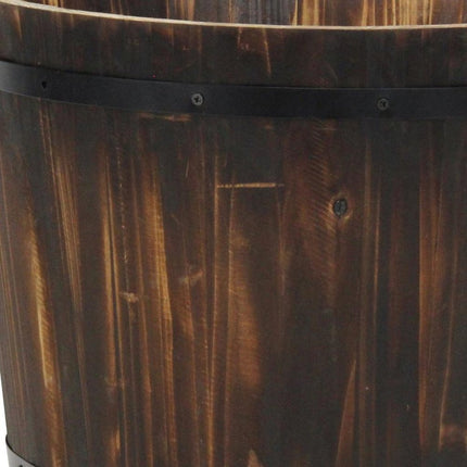 Brown Wood And Metal 1000 Ounce Round Distressed Planter Box