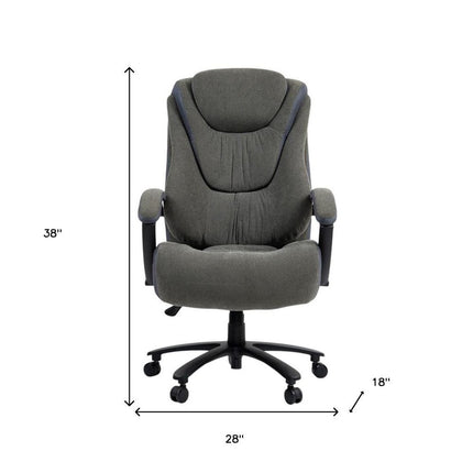 Set of Two Gray and Black Adjustable Height Swivel Rolling Executive Office Chair