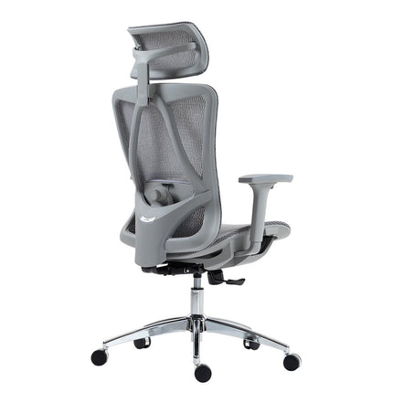 Gray and Silver Adjustable Height Swivel Rolling Office Chair