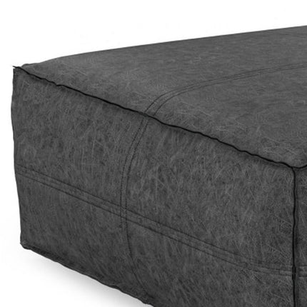 36" Black Faux Leather Cocktail Ottoman