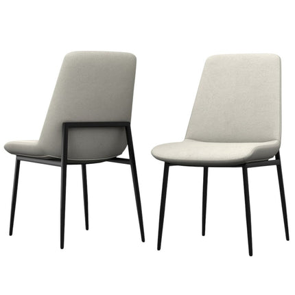 Set of Two Natural and Black Solid Wood Dining Parsons Chairs