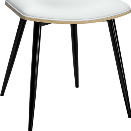 Set of Two White and Black Solid Wood Dining Parsons Chairs