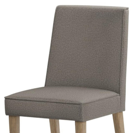 Set of Two Taupe and Brown Wood Dining Parsons Chairs