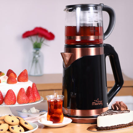 Electric Tea Maker Kettle Glass Infuser 4.4 lb, 2.10 Quarts Teapot BPA-free Stainless Steel, Automatic Shut-Off,