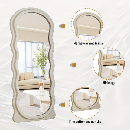 Full-Length Floor Mirror - Full Mirror Full Body Mirror For Bedroom Floor Mirror Full Body Wavy Mirror Extra Large