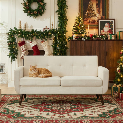 Sofa, Mid Century Modern Style Love Seat Couches for The Living Room, Button Tufted