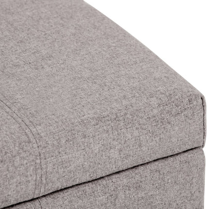 36" Dark Brown and Cloud Upholstery Storage Ottoman