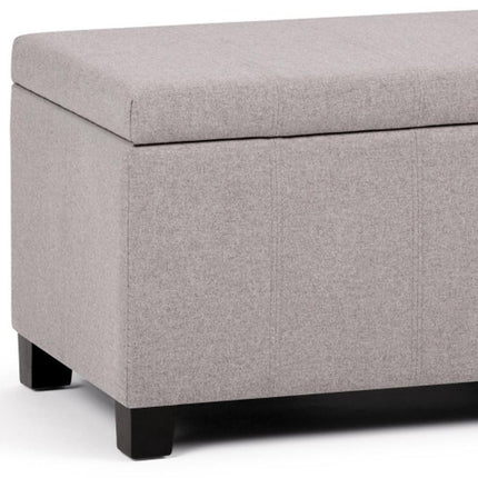 36" Dark Brown and Cloud Upholstery Storage Ottoman