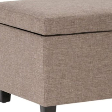 48" Dark Brown and Fawn Upholstery Storage Ottoman