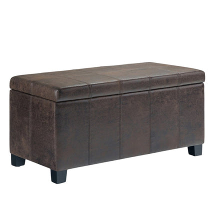 36" Dark Brown and Brown Upholstery Storage Ottoman