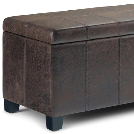 36" Dark Brown and Brown Upholstery Storage Ottoman