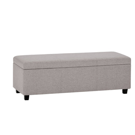 48" Dark Brown and Cloud Upholstery Storage Ottoman